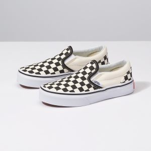 Vans Erkek Çocuk Kaykay Ayakkabısı Checkerboard Slip-On Siyah/Beyaz Yeni Sezon | 21851-881